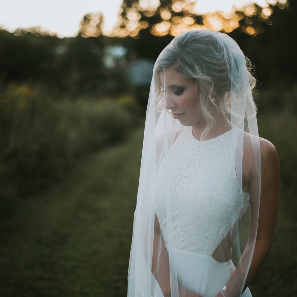 Wedding veil English lace ivory